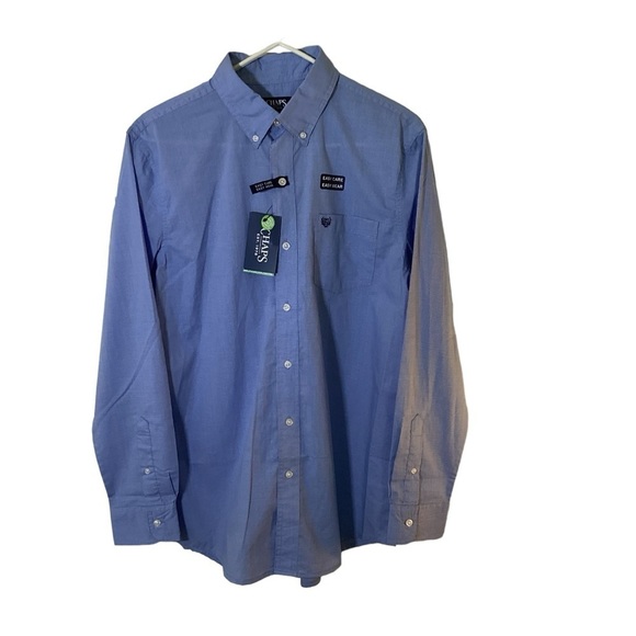 Chaps Other - Chaps NWT Easy Care Easy Wear Men’s Blue Long Sleeve Button Down Shirt.  Size M